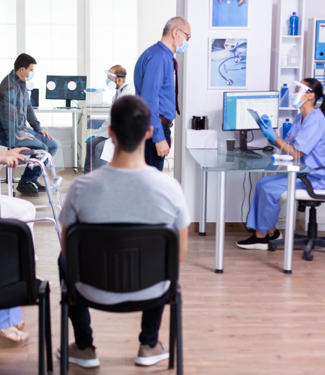 poczekalnia i rejestracja w poradni lekarskiej