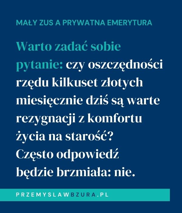 Mały ZUS a prywatna emerytura — jakie konsekwencje dla długu emerytalnego?